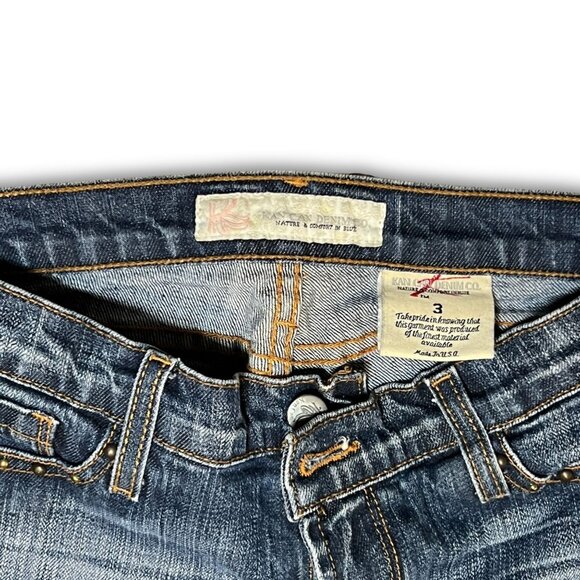 Kan Can Denim Co. Womens Straight Distressed Jeans W/ Embellished Back Pockets S - Picture 6 of 6